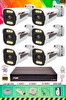 Fury 6 Kameralı 6 Warm Led Gece Renkli Görüş-Cepten İzle-Su Geçirmez Güvenlik Kamera Seti 250GB