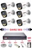 Fury 6 Kameralı Sesli Gece Renkli Görüş Güvenlik Kamerası Su Geçirmez Güvenlik Kamerası Seti 5590s 500GB