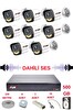 Fury 8 Kameralı Sesli Gece Renkli Görüş Güvenlik Kamerası Su Geçirmez Güvenlik Kamerası Seti 5590s 500GB