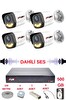 Fury 4 Kameralı Sesli Gece Renkli Görüş Güvenlik Kamerası Su Geçirmez Güvenlik Kamerası Seti 5590s 500GB