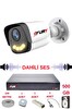 Fury 1 Kameralı Sesli Gece Renkli Görüş Güvenlik Kamerası Su Geçirmez Güvenlik Kamerası Seti 5590s 500GB