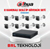 Dahua 8 Kameralı 2 Mp Sesli İp Güvenlik Kamera Seti IPC-HFW1230TC1-SA
