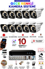 Prolife 10 Kameralı 5 MP FULL HD Gece Renkli Yüz ve Araç Algılamalı Kuruluma Hazır Full Güvenlik Kamerası Seti