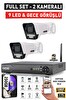 IDS 2 Kameralı Full HD Güvenlik Kamerası Seti Gece Görüşlü 9 LED Cepten İzle 250 GB