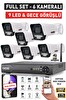 IDS 6 Kameralı 5 MP Lensli FullHD 1080P Gece Görüşlü 9 LED Güvenlik Kamerası Seti Hard Disksiz