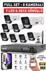 IDS 8 Kameralı 5MP Lensli 1080P FullHD Gece Görüşlü 9 LED Güvenlik Kamerası Seti 320 GB
