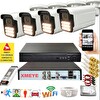 Bises 4'lü Araç İnsan Yüz Tanımalı Hareket Algılayan 5 MP Lens 15 Warm Led Gece Renkli Kamera Seti 5915W