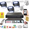 Bises 3'lü Araç İnsan Yüz Tanımalı Hareket Algılayan 5 MP Lens 12 Warm Led Gece Renkli Kamera Seti 3312W