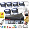 Bises 6'lı Araç İnsan Yüz Tanımalı Hareket Algılayan 5 MP Lens 12 Warm Led Gece Renkli Kamera Seti 3312W