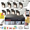 Bises 8'li Araç İnsan Yüz Tanımalı Hareket Algılayan 5 MP Lens 15 Warm Led Gece Renkli Kamera Seti 5915W