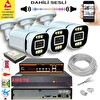 Bises 3'lü Yapay Zeka Destekli 5 MP Görüntü POE li Sesli 6 Warm Led Gece Renkli IP Kamera Seti 4386WS