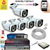 Bises 5'li Yapay Zeka Destekli 5 MP Görüntü POE li Sesli 6 Warm Led Gece Renkli IP Kamera Seti 4386WS