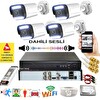 Bises 4'lü Sesli Araç İnsan Yüz ve Hareket Algılayan 5 MP Lens 12 Warm Led Gece Renkli Kamera Seti 312WS
