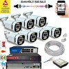 Bises 7'li Yapay Zeka Destekli 5 MP Görüntü POE li Sesli 6 Warm Led Gece Renkli IP Kamera Seti 4386WS