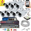Bises 7'li Yapay Zeka Destekli 5 MP 1940P Görüntü POE Bağlantılı 48 Ir Led Gece Görüş IP Kamera Seti 748POE