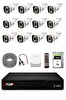 Fury 12 Kameralı 5MP Lens 1080P 6 Warm LED Renkli Gece Görüşlü Güvenlik Kamera Sistemi 1TB 1606