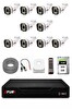Fury 10 Kameralı 5MP Lens 1080P 6 Warm LED Renkli Gece Görüşlü Güvenlik Kamera Sistemi 320GB 1606