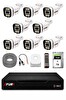 Fury 8 Kameralı 5MP Lens 1080P 6 Warm LED Renkli Gece Görüşlü Güvenlik Kamera Sistemi 1TB 1606