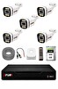 Fury 5 Kameralı 5MP Lens 1080P 6 Warm LED Renkli Gece Görüşlü Güvenlik Kamera Sistemi 320GB 1606