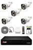 Fury 5 Kameralı 5MP Lens 1080P 6 Warm LED Renkli Gece Görüşlü Güvenlik Kamera Sistemi 1TB 1606