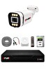 Fury 1 Kameralı 5MP Lens 1080P 6 Warm LED Renkli Gece Görüşlü Güvenlik Kamera Sistemi 320GB 1606