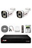 Fury 2 Kameralı 5MP Lens 1080P 6 Warm LED Renkli Gece Görüşlü Güvenlik Kamera Sistemi 500GB 1606