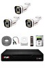 Fury 3 Kameralı 5MP Lens 1080P 6 Warm LED Renkli Gece Görüşlü Güvenlik Kamera Sistemi 320GB 1606