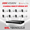 Hikvision 4 MP 8 Kameralı AcuSense ColorVu 3.0 AI  IP Güvenlik Kamera Seti DS-2CD1047G3-LIUF - Dahili Mikrofonlu