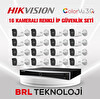 Hikvision 4 MP 16 Kameralı AcuSense ColorVu 3.0 AI  IP Güvenlik Kamera Seti DS-2CD1047G3-LIUF - Dahili Mikrofonlu