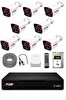 Fury 8 Kameralı Güvenlik Kamera Seti 2MP 1080P Full HD 6 Atom LED Gece Görüşlü 1 TB HDD 5525