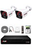 Fury 2 Kameralı Güvenlik Kamera Seti 2 MP 1080P Full HD 6 Atom LED Gece Görüşlü 250 GB HDD 5525