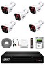 Uptech 5 Kameralı Güvenlik Kamera Seti 2MP 1080P Full HD 6 Atom LED Gece Görüşlü 250GB HDD 5525
