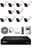 Uptech 10 Kameralı Güvenlik Kamera Seti 2MP 1080P Full HD 6 Atom LED Gece Görüşlü 1 TB HDD 5525