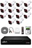 Uptech 14 Kameralı Güvenlik Kamera Seti 2MP 1080P Full HD 6 Atom LED Gece Görüşlü 320GB HDD 5525