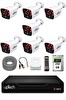 Uptech 7 Kameralı Güvenlik Kamera Seti 2MP 1080P Full HD 6 Atom LED Gece Görüşlü 250GB HDD 5525