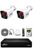 Uptech 2 Kameralı Güvenlik Kamera Seti 2MP 1080P Full HD 6 Atom LED Gece Görüşlü 250GB HDD 5525