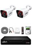 Uptech 2 Kameralı Güvenlik Kamera Seti 2MP 1080P Full HD 6 Atom LED Gece Görüşlü 1 TB HDD 5525