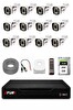 Fury 12 Kameralı 1080P Sesli 6 Warm LED Renkli Gece Görüşlü Güvenlik Kamera Sistemi 250GB 1606