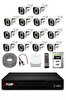 Fury 14 Kameralı 1080P Sesli 6 Warm LED Renkli Gece Görüşlü Güvenlik Kamera Sistemi 320GB 1606