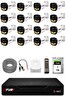 Fury 16 Kameralı Güvenlik Kamera Seti 4 Warm LED Gece Renkli Görüş 1 TB HDD