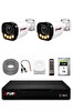 Fury 2 Kameralı Güvenlik Kamera Seti 4 Warm LED Gece Renkli Görüş 1 TB HDD
