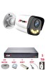 Fury 1 Kameralı 4 Warm Led Gece Renkli Görüş-Cepten İzle-Su Geçirmez Güvenlik Kamerası Seti 1TB
