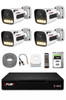 Fury 4 Kameralı Güvenlik Kamera Seti Sesli 4 Warm LED Gece Renkli Görüş 250 GB HDD 5500s