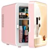 Mioji Mio 212 4 L LED Işıklı Kozmetik Makyaj Krem Sıcak ve Soğuk Ayarlı Taşınabilir Fridge Pembe Mini Dolap