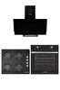 Elenberg Black Pearl Siyah Cam Ankastre Set (ELB-604 + ELB-640S + ELB-17)
