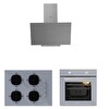 Silverline Karma Gri Cam Ankastre Set (3481 - CS5665S01 - Esty AEF6601S04)