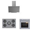 Silverline Karma Gri Cam Ankastre Set (3481 - CS5622S01 - Esty AEF6601S04)
