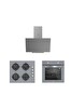 Silverline 3'lü Gri Cam Ankastre Set (3481 Flam 60 - CS5349S01 - BO6501S01)
