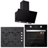 Silverline Siyah Cam Ankastre Set (BO6504B01 - CS5335B01 - 3457 Soho 60)