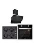 Silverline Siyah Cam Ankastre Set (BO6504B01 - CS5349B01 - 3420 Classy)